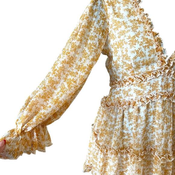 Saint + Secrets Women Dress Small Romantic Coquette Ruffle Ditsy Floral - Picture 3 of 13